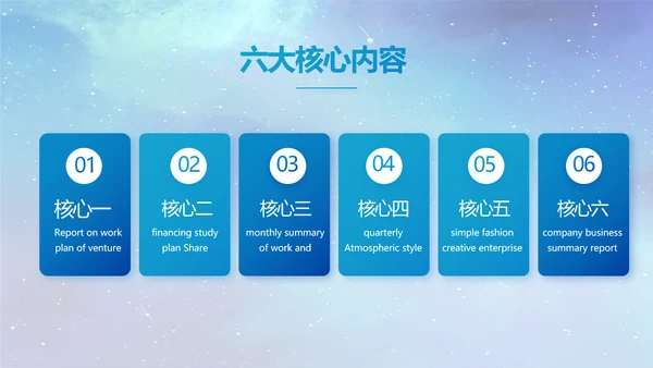 蓝色唯美星空公司企业宣传简介动态PPT