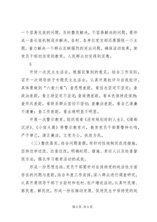 乡镇开展保持党的纯洁性主题教育活动实施方案.docx