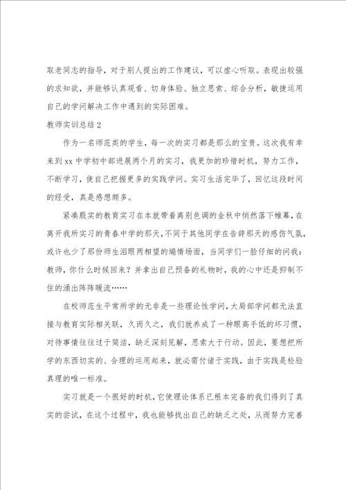 教师实训总结