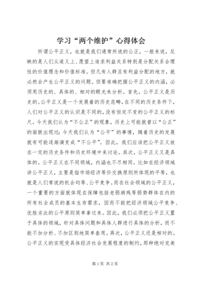 学习“两个维护”心得体会.docx