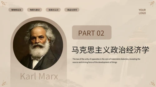 黄色中国风《马克思主义基本原理》思维导图PPT