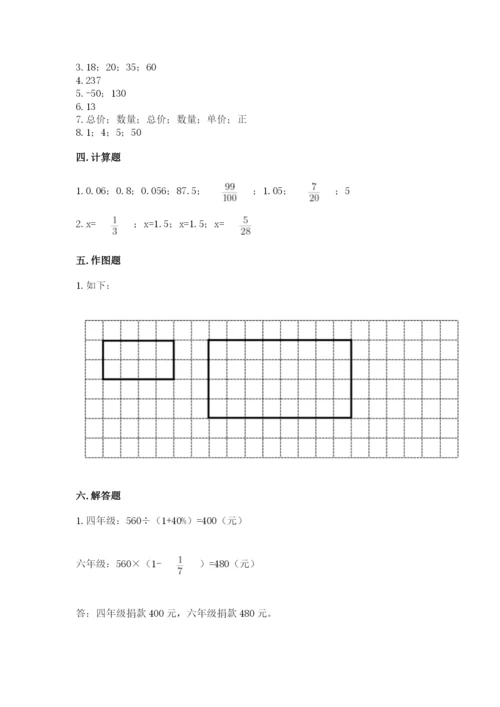 北师大版小学六年级下册数学期末检测试题含答案【轻巧夺冠】.docx