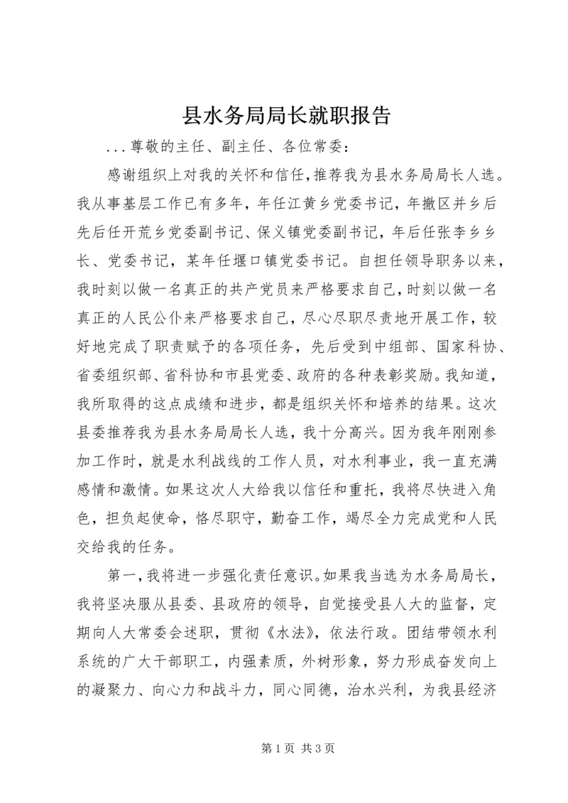 县水务局局长就职报告 (10).docx