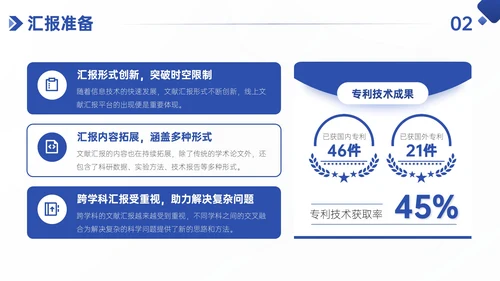 蓝色简约风学术性研究文献汇报PPT模板