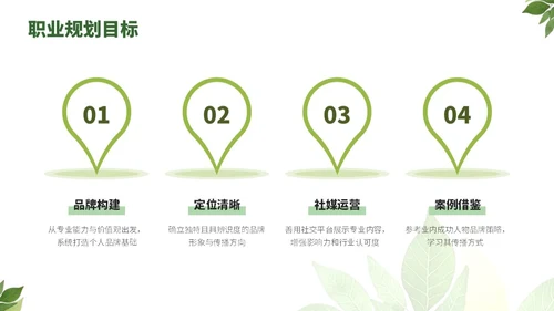 绿色小清新绿叶通用行业求职简历自我介绍PPT模板