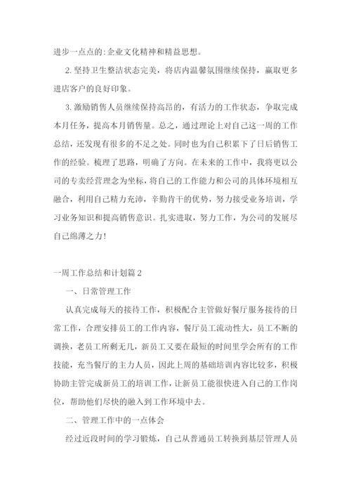 一周工作总结和计划.docx