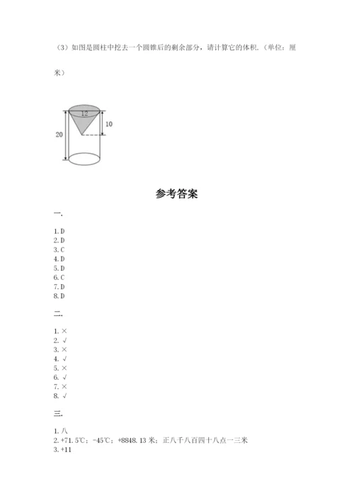 苏教版六年级数学小升初试卷附参考答案【完整版】.docx