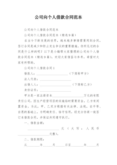 公司向个人借款合同范本.docx