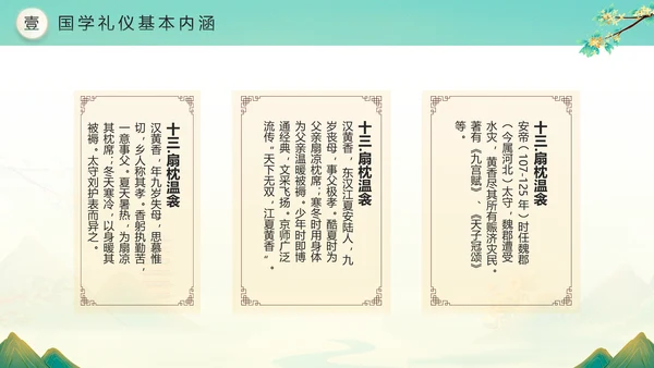 绿色水墨风二十四孝传承孝道文化PPT模板中国传统文化