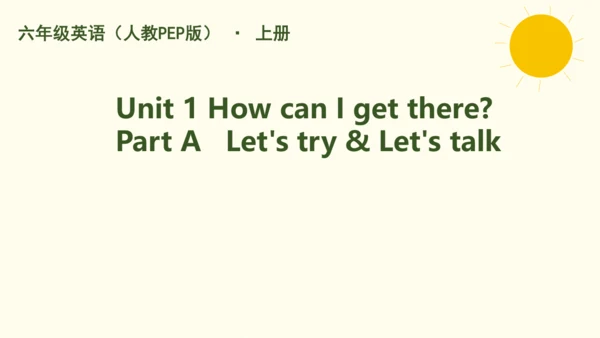 Unit 1 How can I get there Part A   Let's try & Le