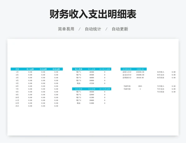 财务收入支出明细表