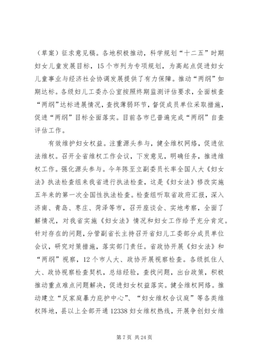 妇联领导在省妇联常委会上的工作汇报.docx