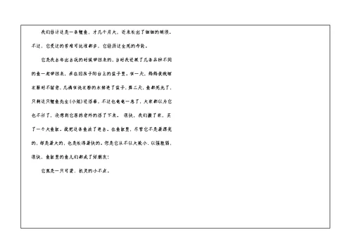 可爱的小鱼作文600字4篇 初一作文