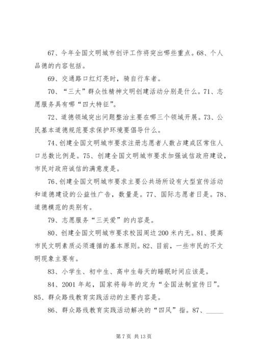 创建全国文明城市基本知识题 (5).docx