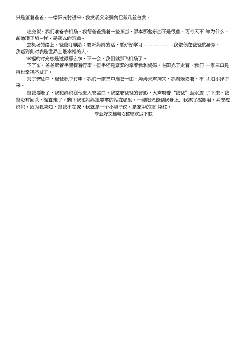 [应用]中考满分作文：阳光灿烂的日子(多篇)