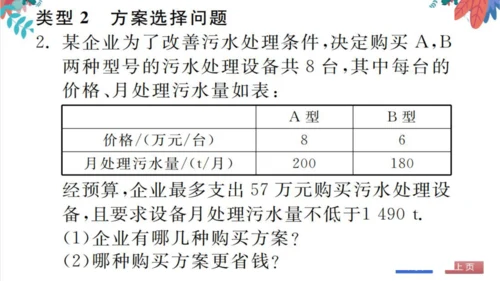 人教版数学7下 专题训练（五）  一元一次不等式组的应用 习题课件（含答案）