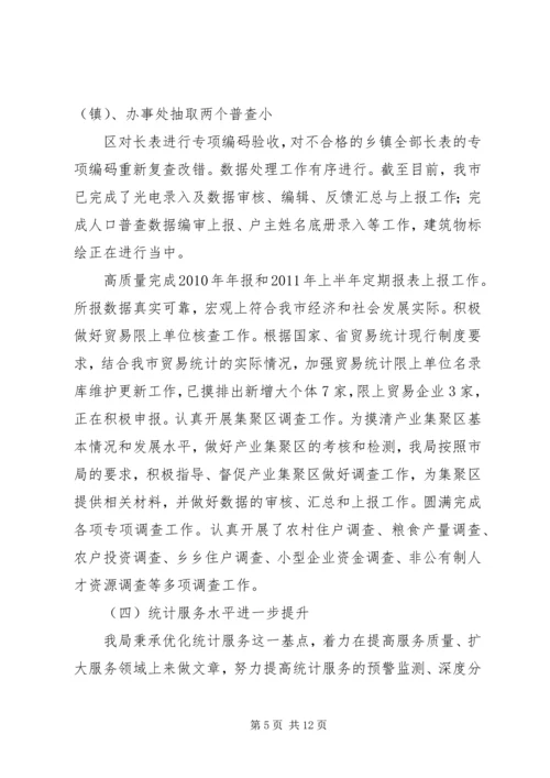 统计局上半年工作总结下半年工作安排.docx