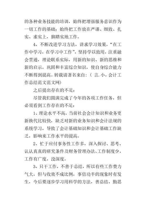 公司会计人员的工作总结