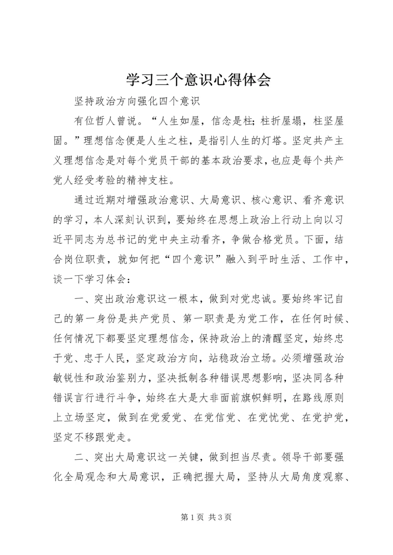 学习三个意识心得体会 (3).docx