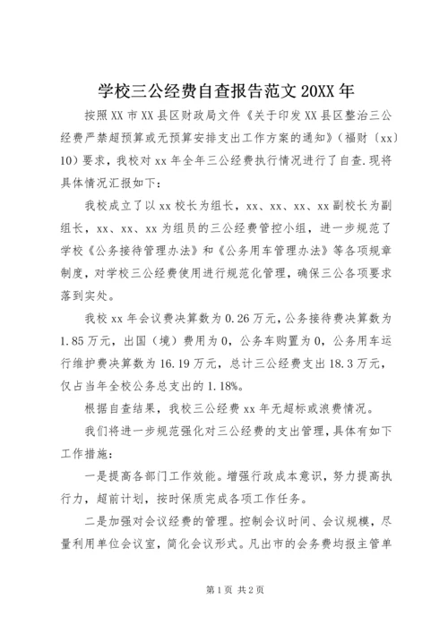 学校三公经费自查报告范文20XX年.docx