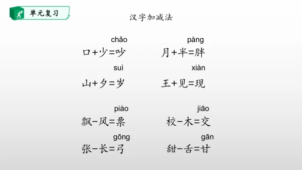 部编一年级语文下册第七单元知识清单