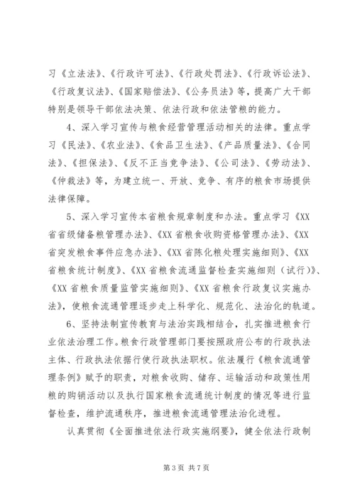 市粮食行业五五普法工作规划 (2).docx