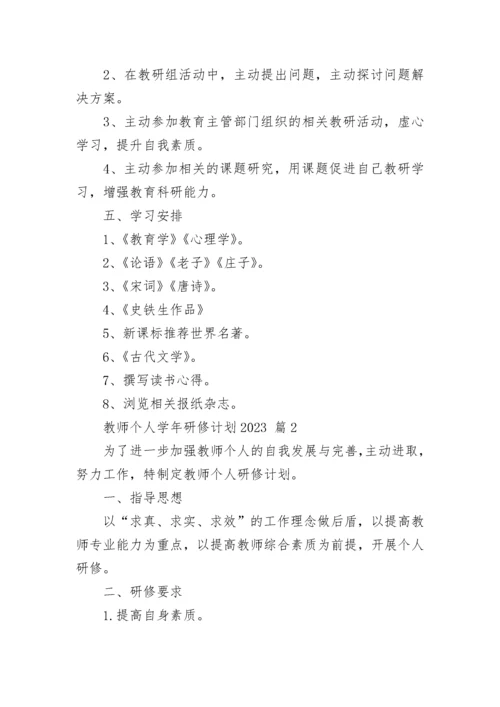 教师个人学年研修计划2023.docx