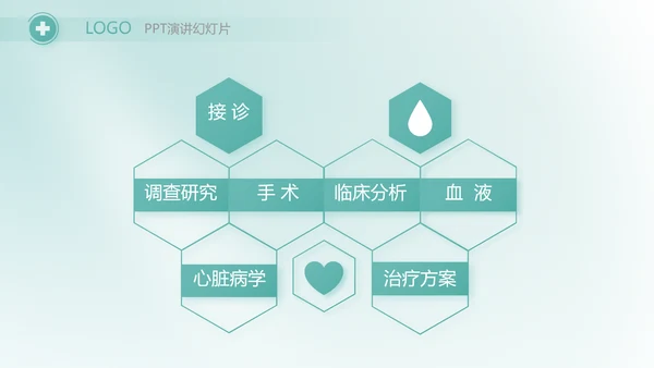 蓝色医疗医药代表工作汇报PPT