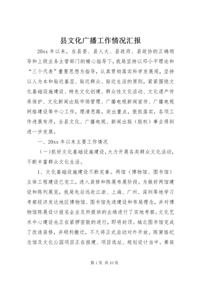 县文化广播工作情况汇报.docx