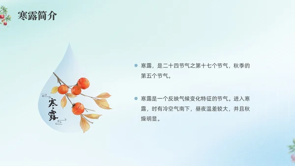 彩色弥撒寒露养生二十四节气PPT课件