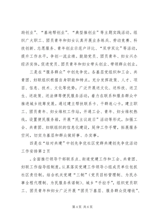 社区党群共建创先争优活动工作安排 (2).docx