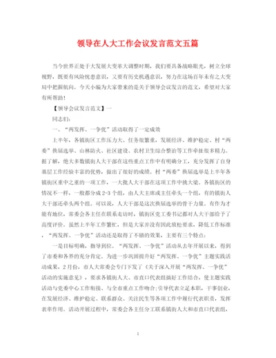2023年领导在人大工作会议发言范文五篇.docx