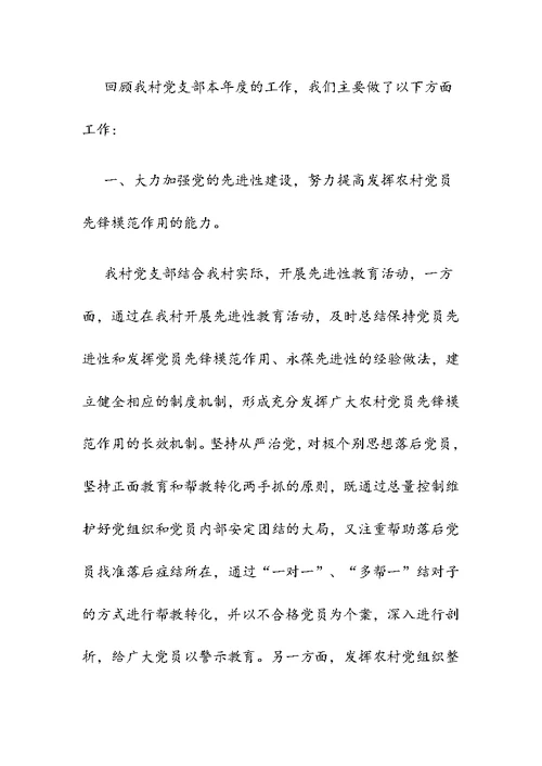 村党支部2019年度工作总结2篇合集