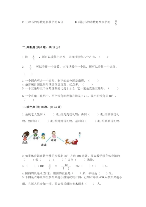 2022六年级上册数学期末考试试卷附答案（名师推荐）.docx