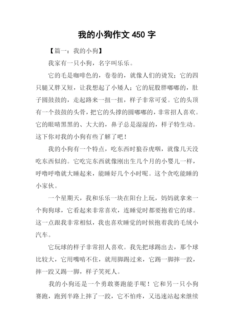 我的小狗作文450字.docx