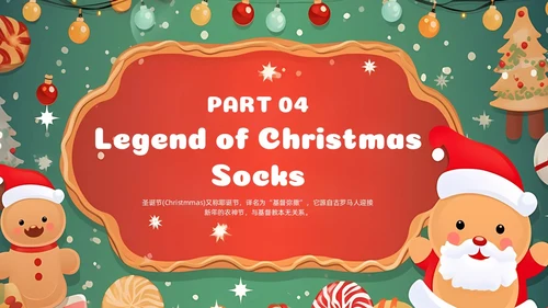 卡通圣诞主题圣诞节英文MerryChristmas节日介绍课件PPT模板