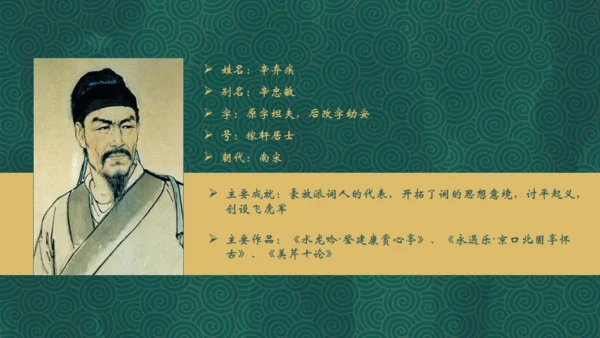 辛弃疾介绍通用PPT模板