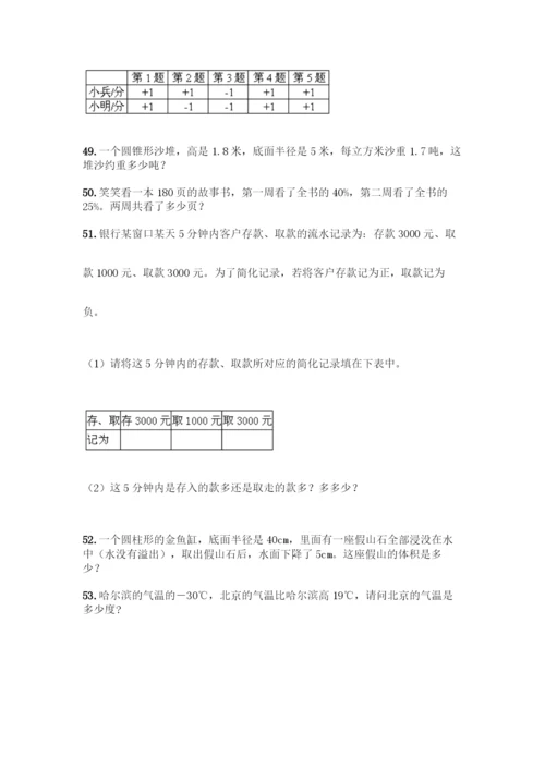 人教版六年级下册数学应用题100道及答案(易错题).docx