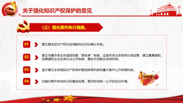 关于强化知识产权保护的意见党建通用PPT模板