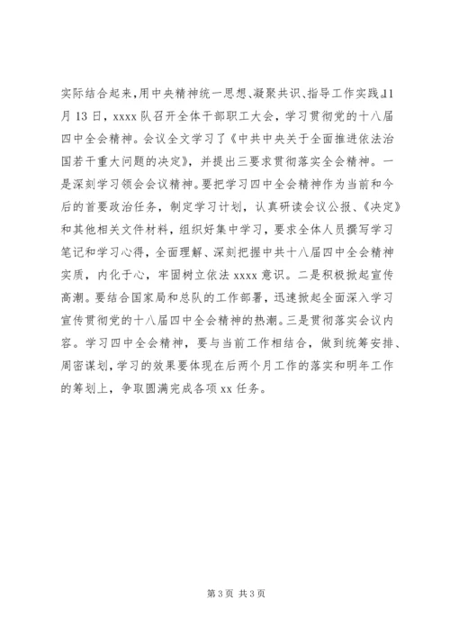 贯彻落实党的十八届四中全会精神活动简报.docx