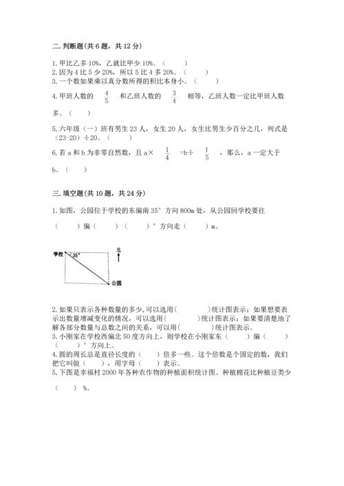 人教版六年级上册数学期末测试卷附答案（典型题）.docx