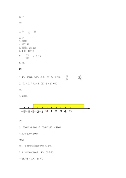 人教版六年级数学下学期期末测试题含完整答案（精品）.docx