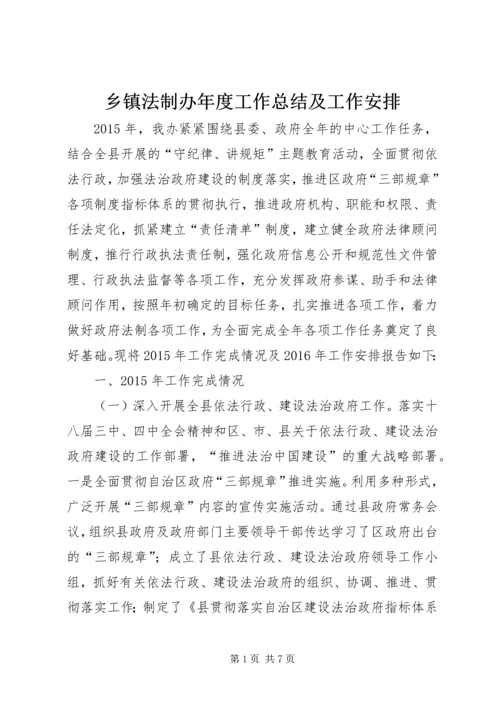 乡镇法制办年度工作总结及工作安排.docx