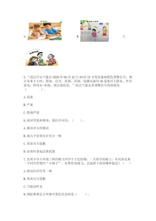 部编版六年级下册道德与法治期末测试卷（实用）word版.docx
