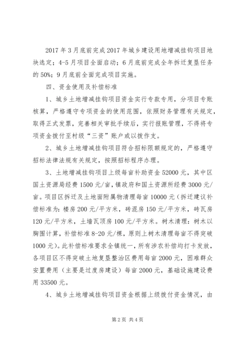 镇XX年城乡建设用地增减挂钩工作实施方案.docx