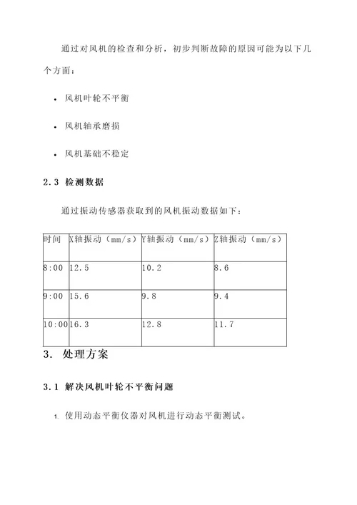 案例分析风机振动故障的处理方案