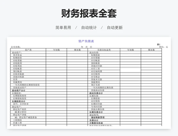 财务报表全套