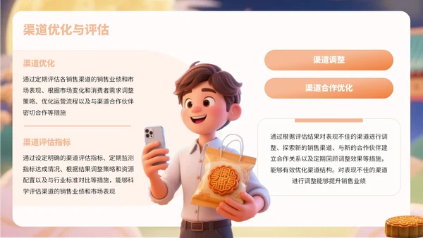 橙黄色卡通风中秋节月饼营销宣传PPT