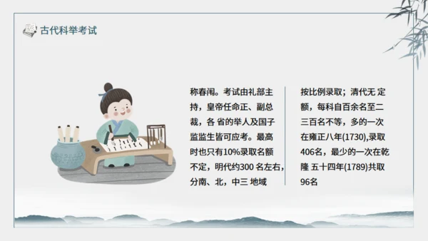 古代科举考试介绍动态通用PPT模板