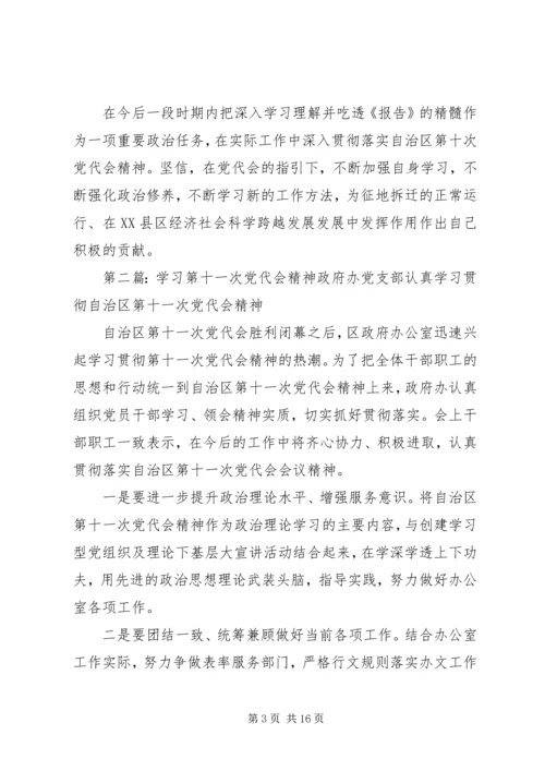 学习自治区第十次党代会精神的情况.docx